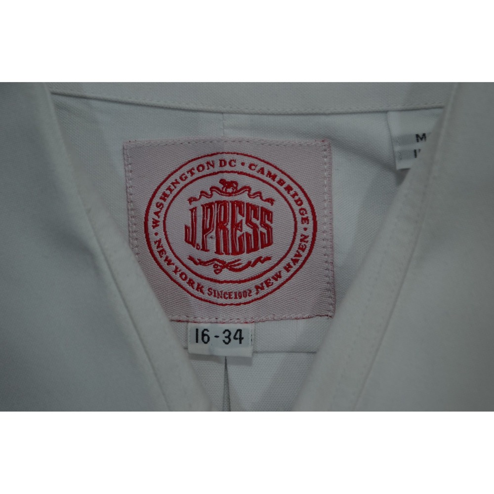 VTG J. Press Dress Shirt Mens 16 34 White French Cuff Pocket Long Sleeve USA